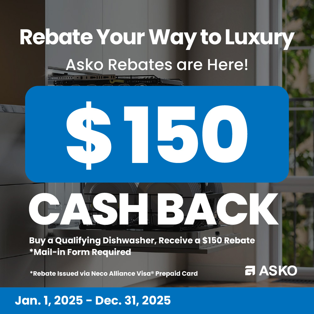 ASKO $150 Dishwasher Mail-In Rebate