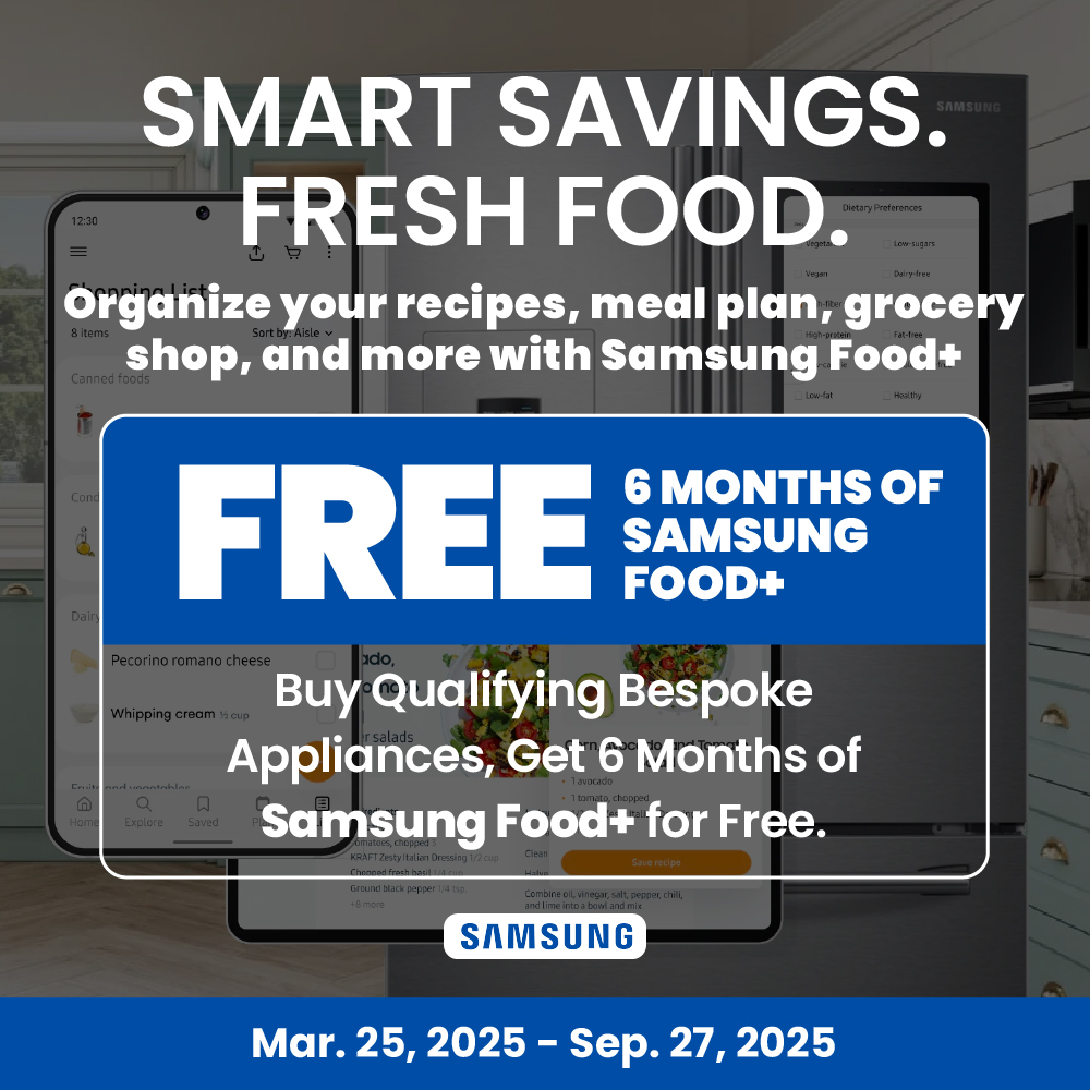 Samsung Get 6 months of Samsung Food+ for FREE