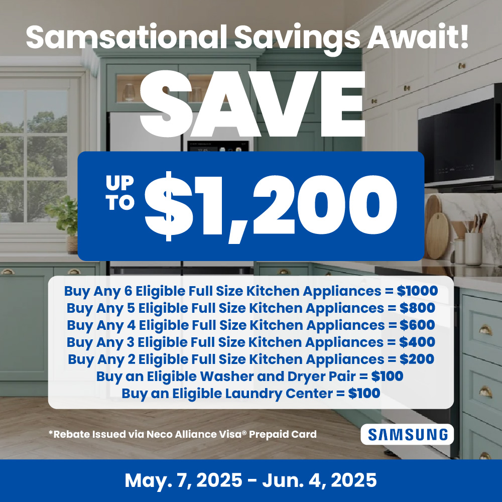 Samsung NECO Buy More, Save More Up to $1,000 Laundry Center or Pair