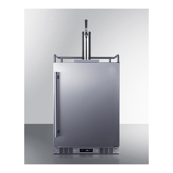 Summit SBC683OS 24 inch Built-In Outdoor Beer Kegerator with Tap System, 5.6 cu. ft. Capacity, Digital Thermostat, Tap Cool System and Automatic Defrost in Stainless Steel (Single)