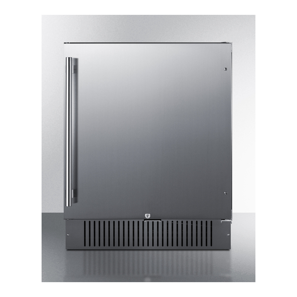 Summit SPR2700SS 27 inch Outdoor All Refrigerator with 4.98 cu. ft. Capacity, Lock, Sabbath Mode, in Stainless Steel