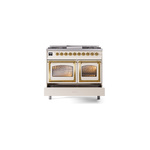 ILVE_UND40FNMPAWG_Nostalgie_II_40"_Dual_Fuel_Range_drawer_opened