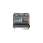 ILVE_UND40FNMPBGPLP_Nostalgie_II_40"_Dual_Fuel_Range_drawer_opened