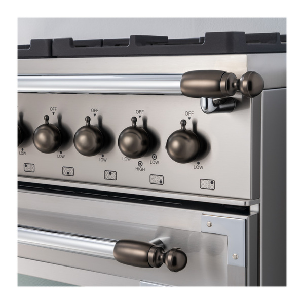 Bertazzoni DSHERTKHSB Knobs and Handle Terminals for Heritage Range and Range Hood (Black Nickel)