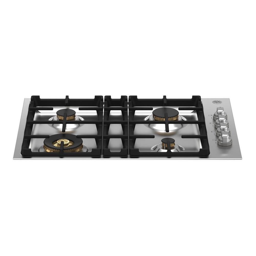 Bertazzoni MAST304QBXTLP 30 inch Master Series Drop In Gas Cooktop with 4 Sealed Brass Burners, Cast Iron Grates, Thermocouple Safety Device, in Stainless Steel (Liquid Propane)