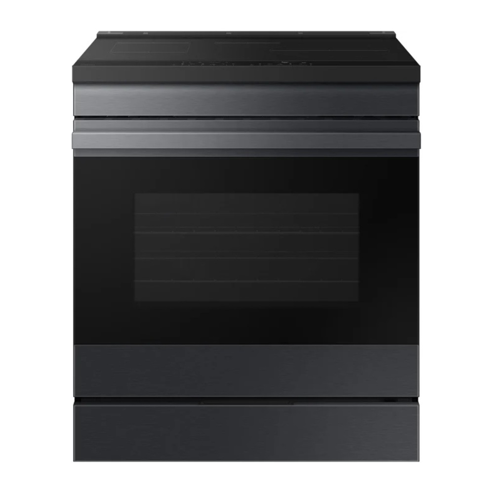 Samsung NSI6DG9500MT 30 inch Bespoke Smart Slide-In Induction Range with 4 Induction Elements, 6.3 cu. ft. Oven Capacity, Ambient Edge Lighting, Anti-Scratch Matte Glass Cooktop and Air Sous Vide (Matte Black Steel)