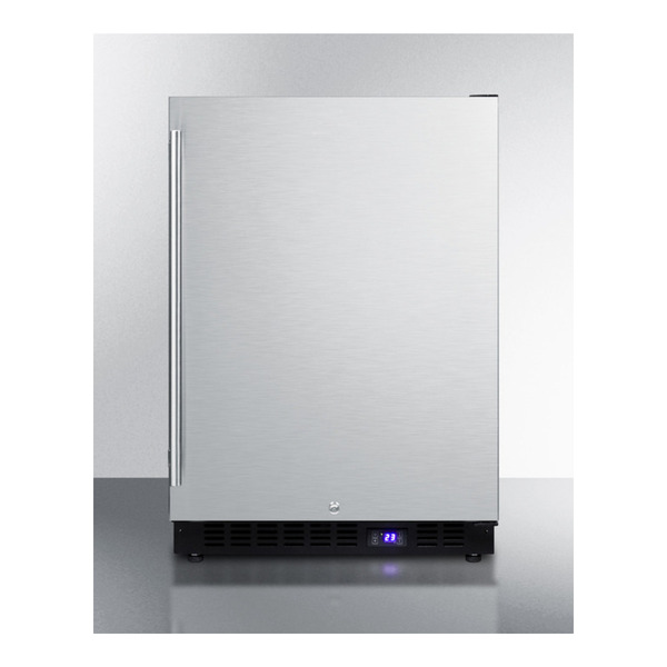 Summit SPFF51OSIM 24 inch Outdoor Freezer with 4.6 cu. ft. Capacity, Lock, Reversible Door, Sabbath Mode, in Stainless Steel (Yes)