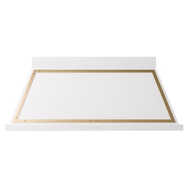 ILVE UANB60WHG Nostalgie II Noblesse 60 inch Range Hood (White, Brass)