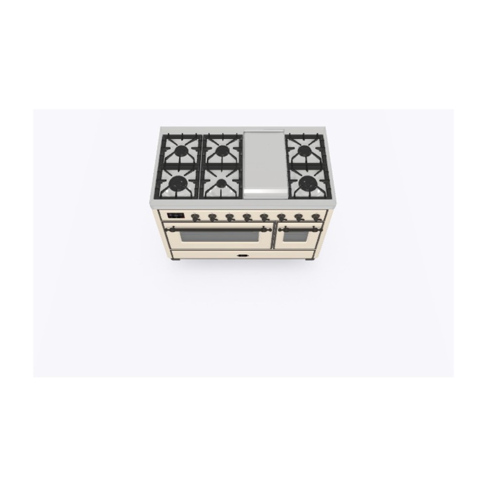 ILVE_UM12FDNS3AWBLP_Majestic_II_48"_Dual_Fuel_Range_Top_Angle