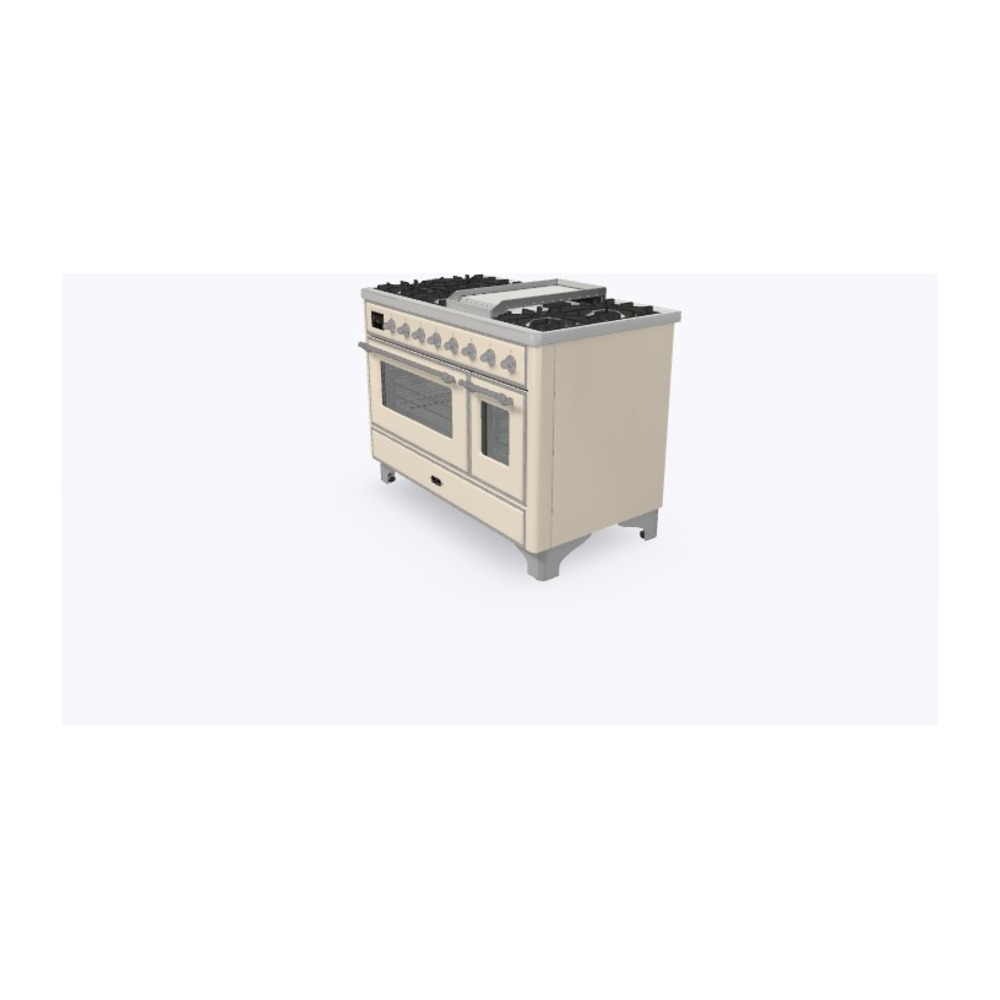 ILVE_UM12FDNS3AWCLP_Majestic_II_48"_Dual_Fuel_Range_Right_Angle