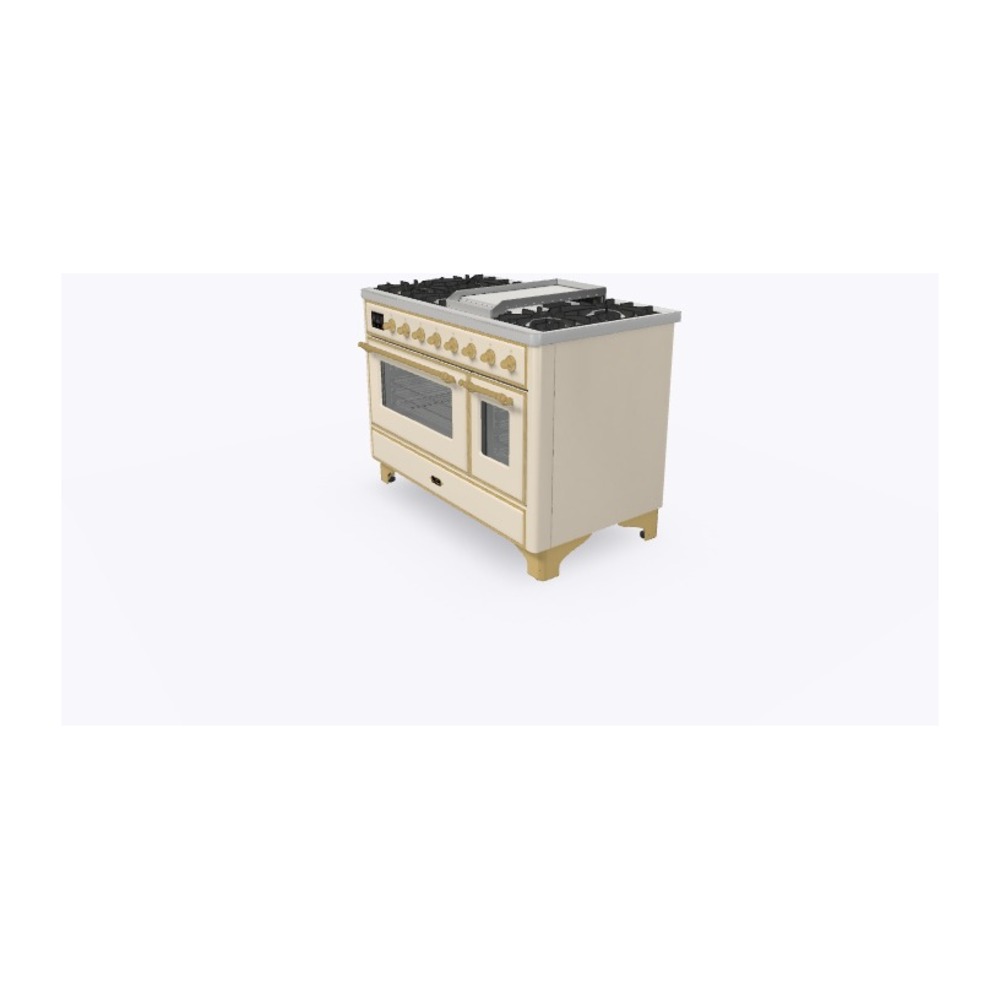 ILVE_UM12FDNS3AWG_Majestic_II_48"_Dual_Fuel_Range_Right_Angle
