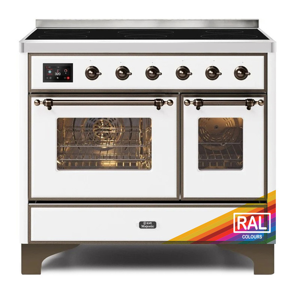 ILVE UMDI10NS3RAB Majestic II 40 inch Induction Range with 6 Elements, Booster Function, Bridge Control, Residual Heat Indicator (Triple Glass Door, RAL, Burnished)
