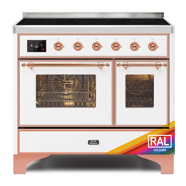 ILVE UMDI10NS3RAP Majestic II 40 inch Induction Range with 6 Elements, Booster Function, Bridge Control, Residual Heat Indicator (Triple Glass Door, RAL, Copper)