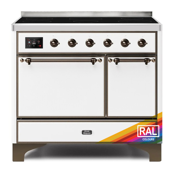 ILVE UMDI10QNS3RAB Majestic II 40 inch Induction Range with 6 Elements, Booster Function, Bridge Control, Residual Heat Indicator (Solid Door, RAL, Burnished)