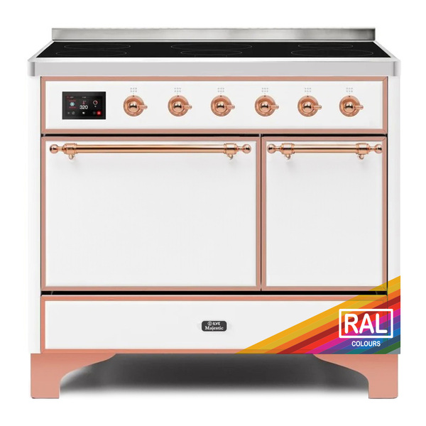 ILVE UMDI10QNS3RAP Majestic II 40 inch Induction Range with 6 Elements, Booster Function, Bridge Control, Residual Heat Indicator (Solid Door, RAL, Copper)