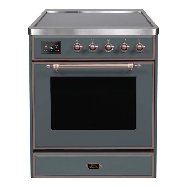 ILVE UMI30NE3BGB Majestic II 30 inch Induction Range (Triple Glass Door, Blue Grey, Burnished)