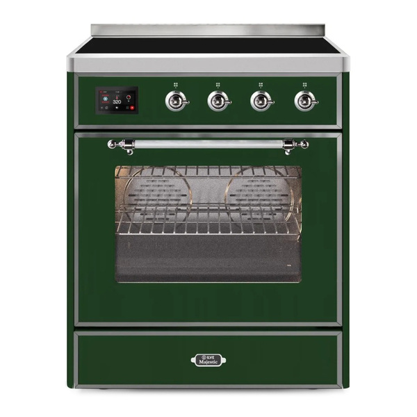 ILVE UMI30NE3EGC Majestic II 30 inch Induction Range (Triple Glass Door, Emerald Green, Chrome)