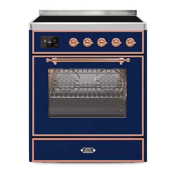 ILVE UMI30NE3MBP Majestic II 30 inch Induction Range (Triple Glass Door, Midnight Blue, Copper)