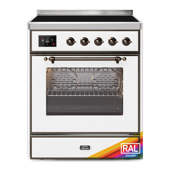 ILVE UMI30NE3RAB Majestic II 30 inch Induction Range (Triple Glass Door, RAL, Burnished)