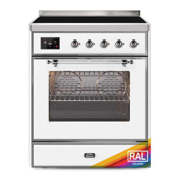 ILVE UMI30NE3RAC Majestic II 30 inch Induction Range (Triple Glass Door, RAL, Chrome)
