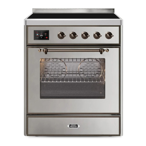 ILVE UMI30NE3SSB Majestic II 30 inch Induction Range (Triple Glass Door, Stainless Steel, Burnished)