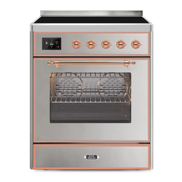 ILVE UMI30NE3SSP Majestic II 30 inch Induction Range (Triple Glass Door, Stainless Steel, Copper)
