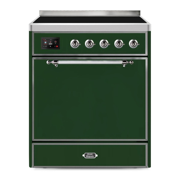 ILVE UMI30QNE3EGC Majestic II 30 inch Induction Range (Solid Door, Emerald Green, Chrome)