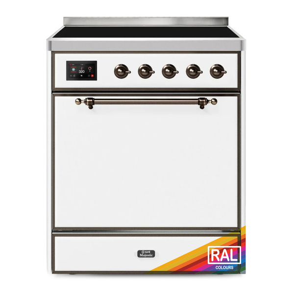 ILVE UMI30QNE3RAB Majestic II 30 inch Induction Range (Solid Door, RAL, Burnished)