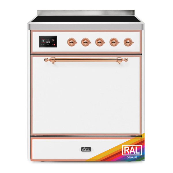 ILVE UMI30QNE3RAP Majestic II 30 inch Induction Range (Solid Door, RAL, Copper)