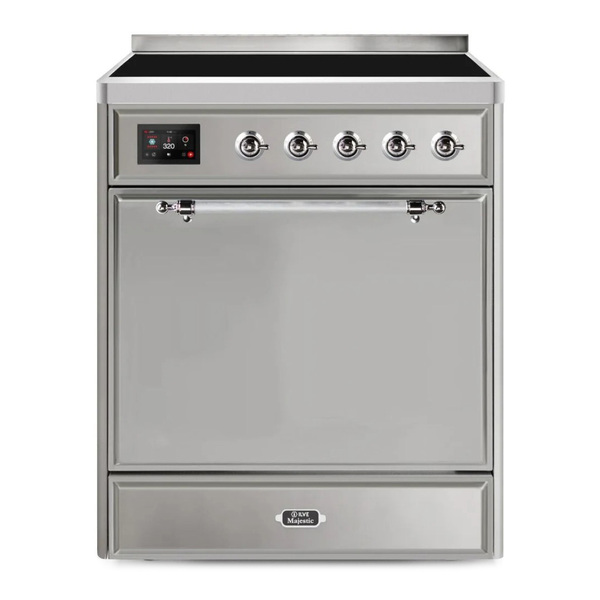 ILVE UMI30QNE3SSC Majestic II 30 inch Induction Range (Solid Door, Stainless Steel, Chrome)