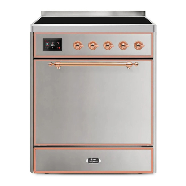 ILVE UMI30QNE3SSP Majestic II 30 inch Induction Range (Solid Door, Stainless Steel, Copper)