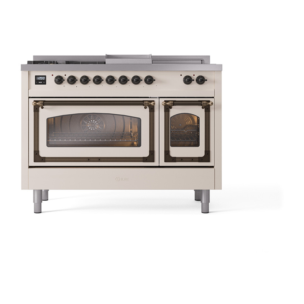 ILVE_UN48FSNMPAWBLP_Nostalgie_II_48"_Dual_Fuel_Range_front_view