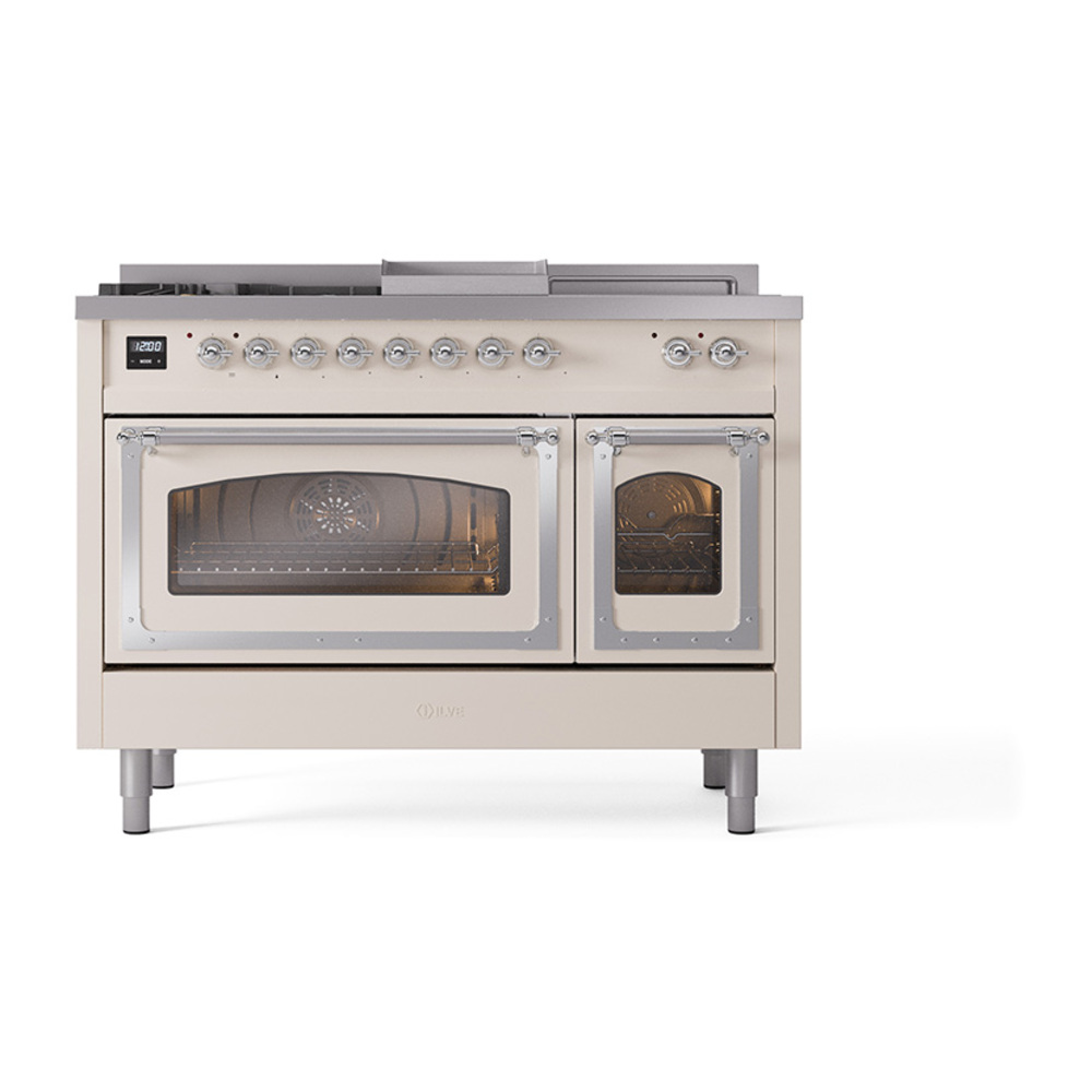 ILVE_UN48FSNMPAWCLP_Nostalgie_II_48"_Dual_Fuel_Range_front_view