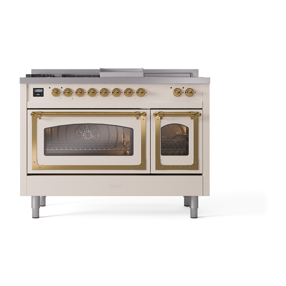 ILVE_UN48FSNMPAWG_Nostalgie_II_48"_Dual_Fuel_Range_front_view