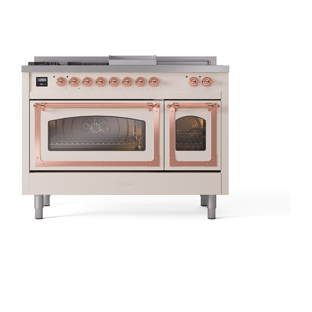 ILVE_UN48FSNMPAWP_Nostalgie_II_48"_Dual_Fuel_Range_front_view