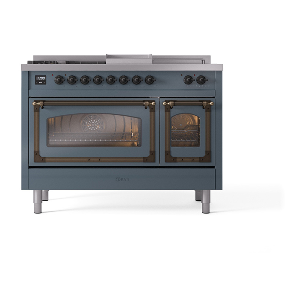 ILVE_UN48FSNMPBGBLP_Nostalgie_II_48"_Dual_Fuel_Range_front_view