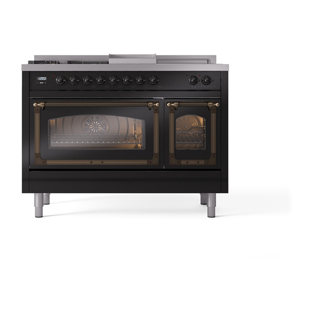ILVE_UN48FSNMPBKB_Nostalgie_II_48"_Dual_Fuel_Range_front_view