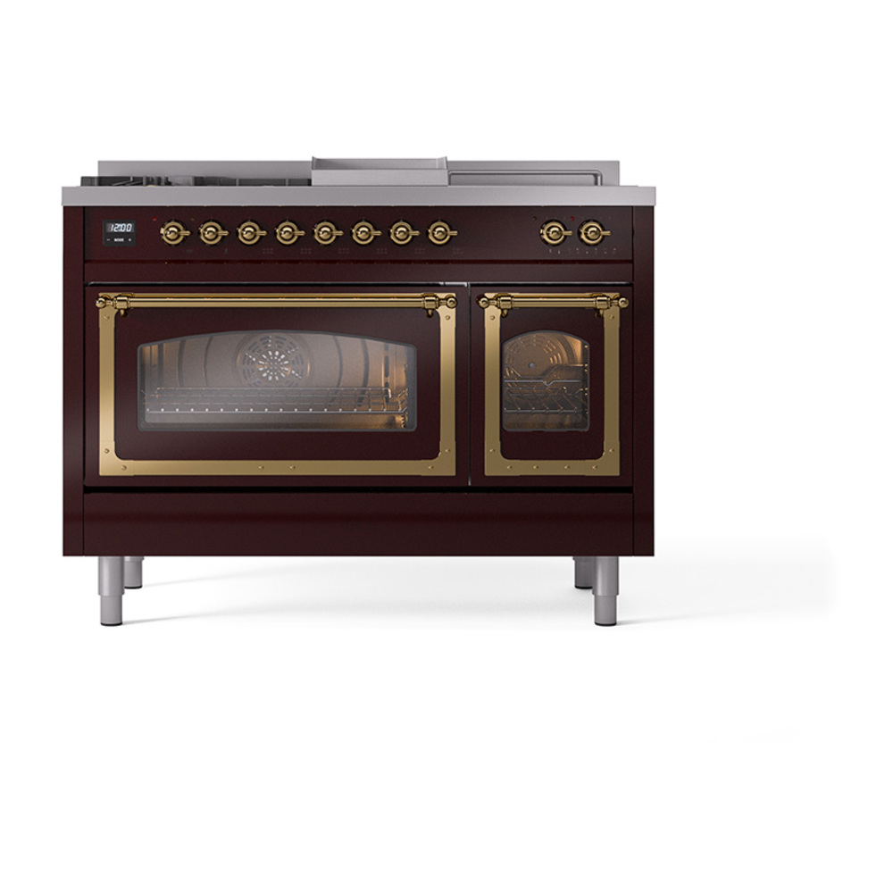 ILVE_UN48FSNMPBUGLP_Nostalgie_II_48"_Dual_Fuel_Range_front_view