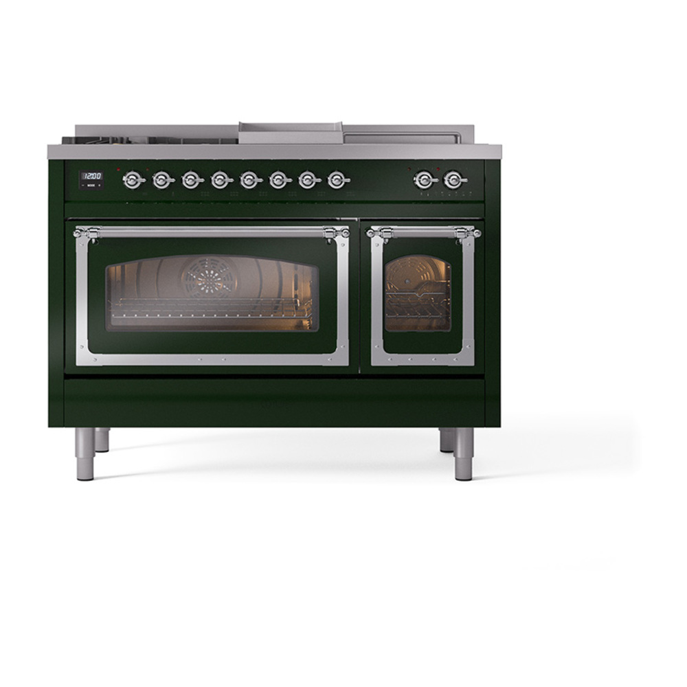 ILVE_UN48FSNMPEGCLP_Nostalgie_II_48"_Dual_Fuel_Range_front_view
