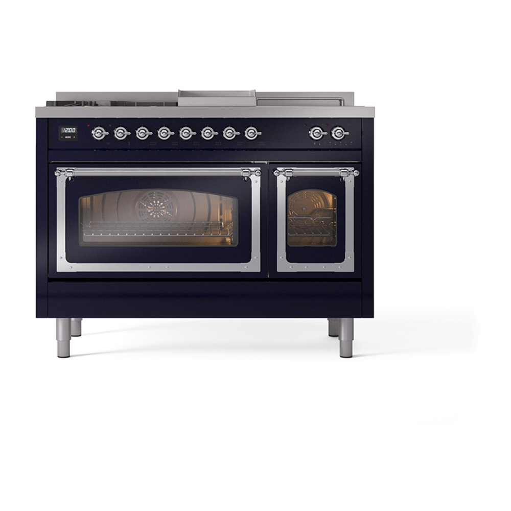 ILVE_UN48FSNMPMBCLP_Nostalgie_II_48"_Dual_Fuel_Range_front_view