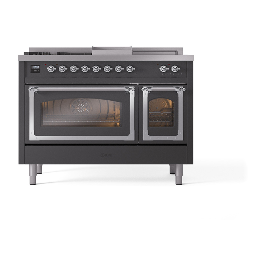 ILVE_UN48FSNMPMGCLP_Nostalgie_II_48"_Dual_Fuel_Range_front_view