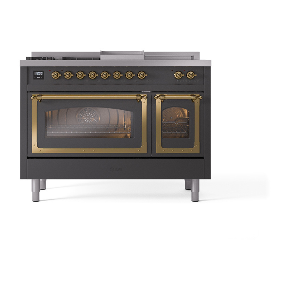ILVE_UN48FSNMPMGGLP_Nostalgie_II_48"_Dual_Fuel_Range_front_view