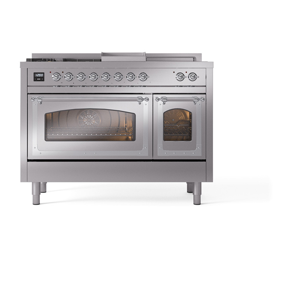 ILVE_UN48FSNMPSSCLP_Nostalgie_II_48"_Dual_Fuel_Range_front_view