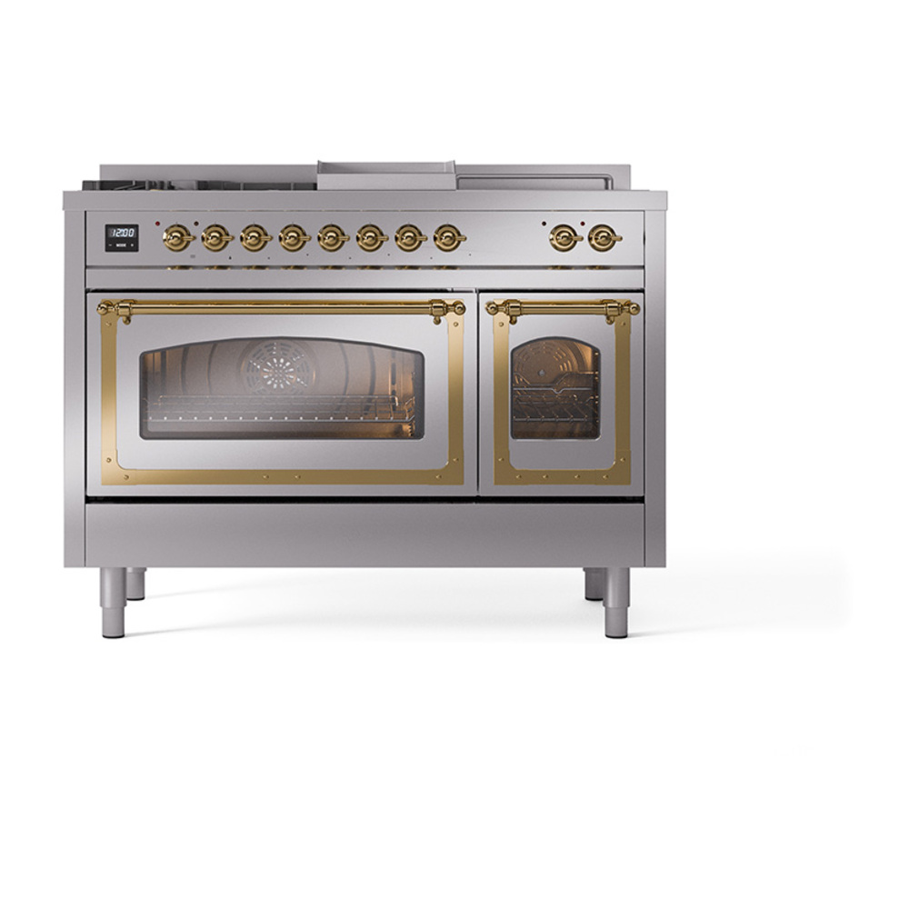 ILVE_UN48FSNMPSSGLP_Nostalgie_II_48"_Dual_Fuel_Range_front_view