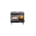 ILVE_UND40FNMPBKCLP_Nostalgie_II_40"_Dual_Fuel_Range_side_oven_door_opened