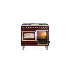 ILVE_UND40FNMPBUG_Nostalgie_II_40"_Dual_Fuel_Range_side_oven_door_opened