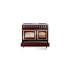 ILVE_UND40FNMPBUG_Nostalgie_II_40"_Dual_Fuel_Range_drawer_opened