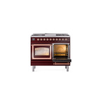 ILVE_UND40FNMPBUP_Nostalgie_II_40"_Dual_Fuel_Range_side_oven_door_opened