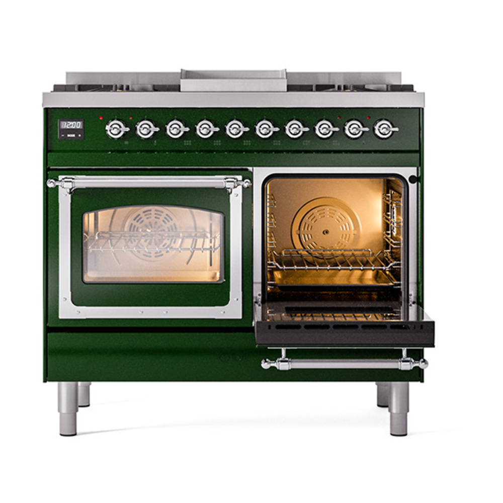 ILVE_UND40FNMPEGCLP_Nostalgie_II_40"_Dual_Fuel_Range_side_oven_door_opened