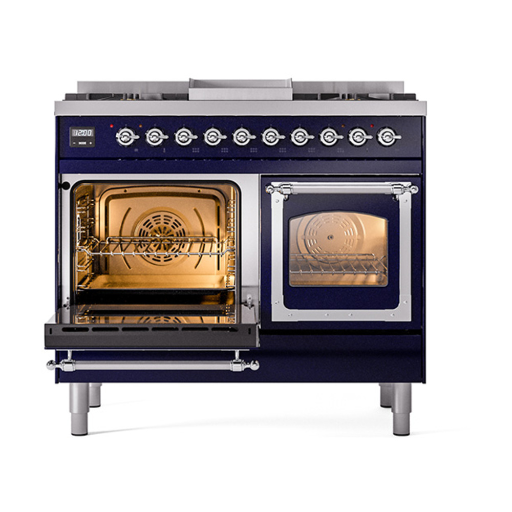 ILVE_UND40FNMPMBC_Nostalgie_II_40"_Dual_Fuel_Range_main_oven_door_opened